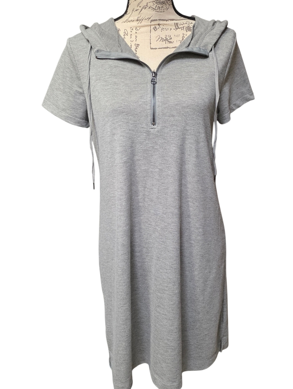 Cable & Gauge Gray Hoodie Jersey Midi Dress Women's Medium Euc